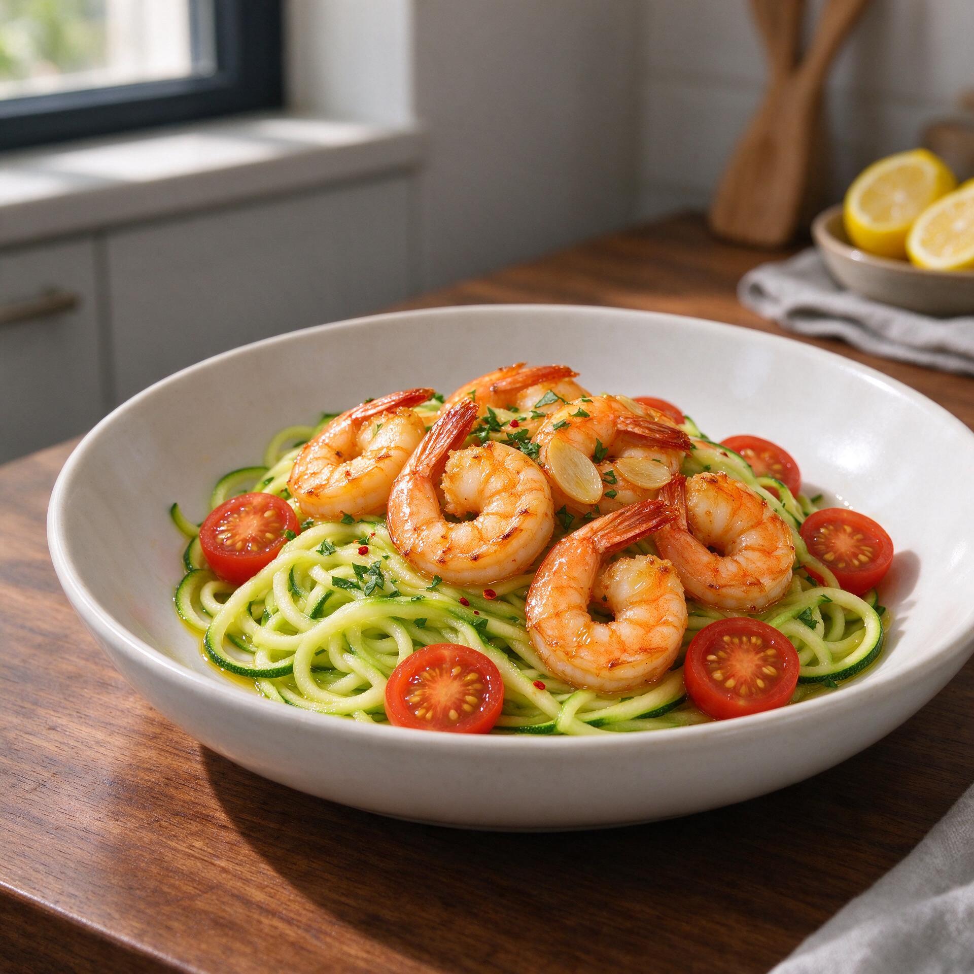 Garlic Shrimp Zucchini Noodles