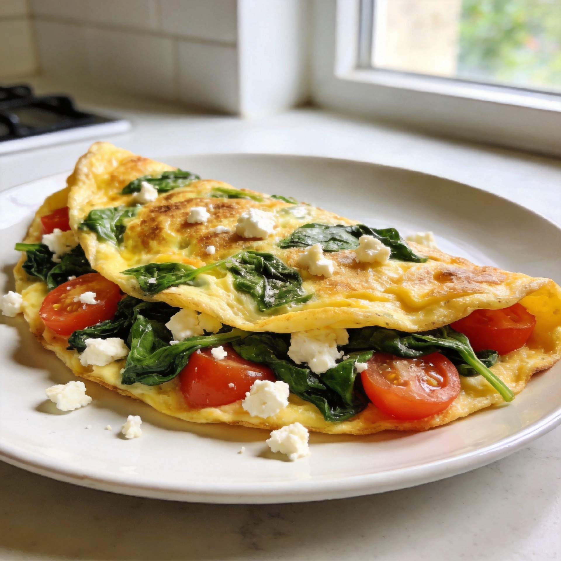 Spinach and Mushroom Veggie Omelette